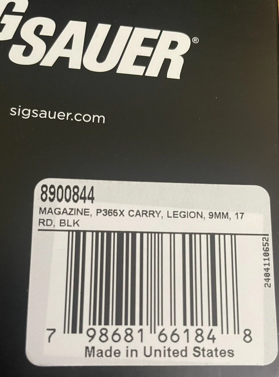 SIG SAUER P365X Carry 9mm Legion 17 Round Pistol Magazine Black 8900844 - Image 4