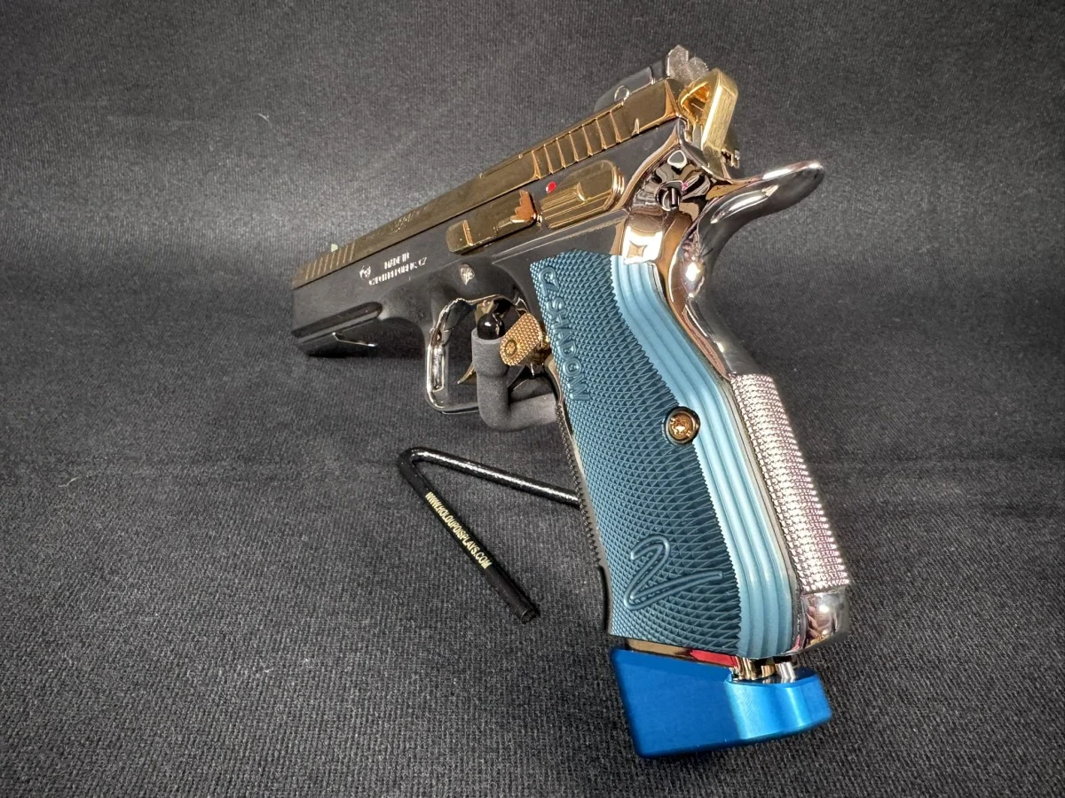 CZ Shadow 2 Blue Custom Nickel Plated with 24k Gold Accents 91257 - Image 6