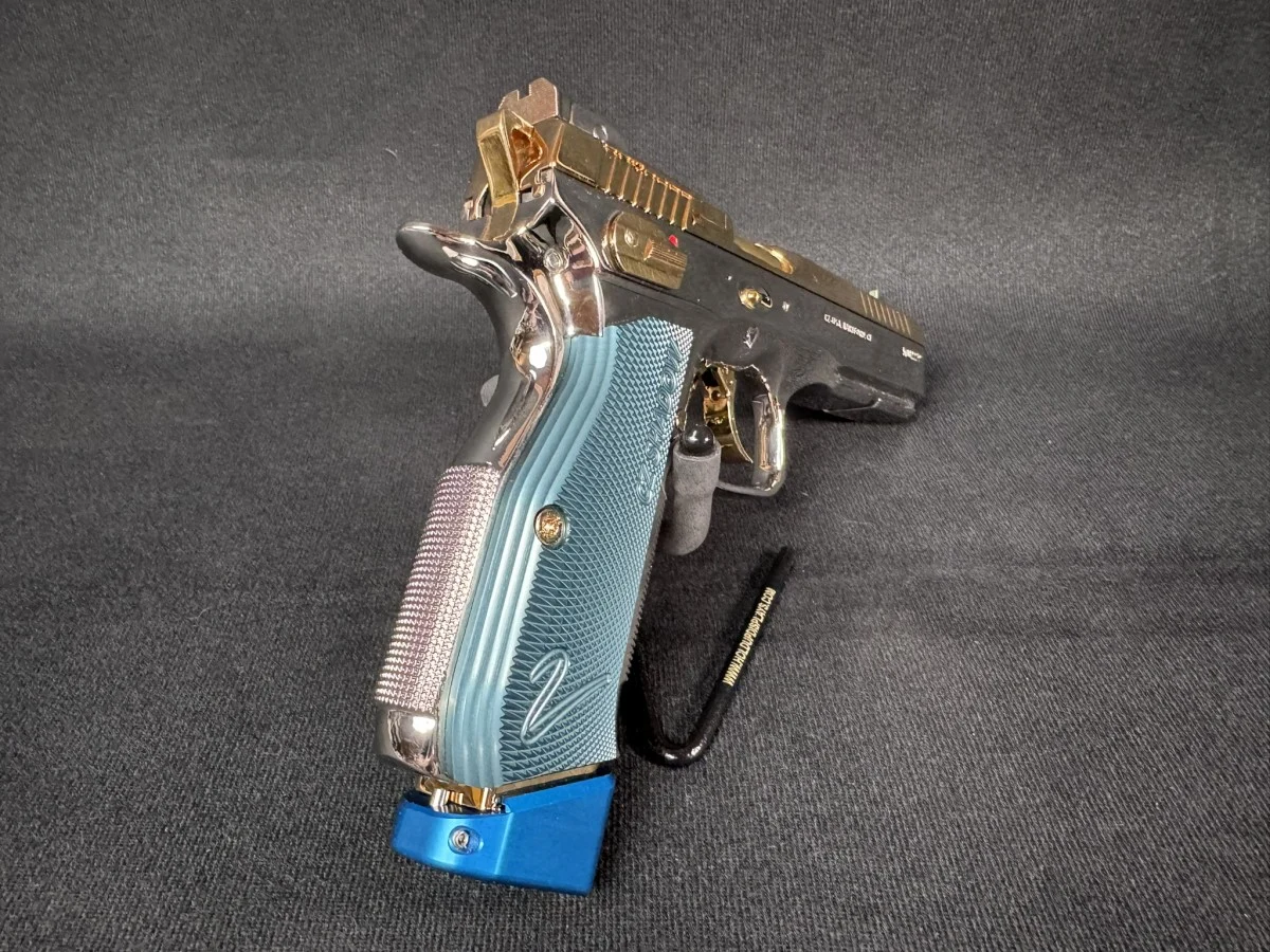 CZ Shadow 2 Blue Custom Nickel Plated with 24k Gold Accents 91257 - Image 4